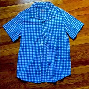 Cat & Jack Blue and white short sleeve button down